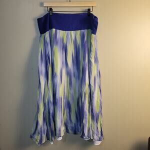 JONES NEW YORK SKIRT Silk Maxi Beach Travel Comfort SIZE 2XL